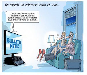 caricature printemps froid