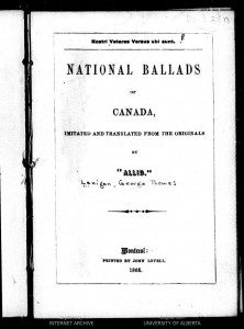 national ballads of Canada